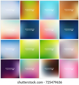 Abstract Creative concept vector multicolored blurred background set. For Web and Mobile Applications, art illustration template design, business infographic and social media, modern decoration.