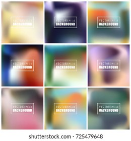 Abstract Creative concept vector multicolored blurred background set. For Web and Mobile Applications, art illustration template design, business infographic and social media, modern decoration.