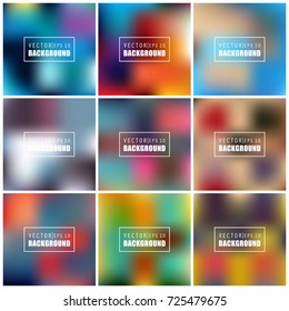 Abstract Creative concept vector multicolored blurred background set. For Web and Mobile Applications, art illustration template design, business infographic and social media, modern decoration.