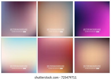 Abstract Creative concept vector multicolored blurred background set. For Web and Mobile Applications, art illustration template design, business infographic and social media, modern decoration.