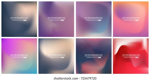 Abstract Creative concept vector multicolored blurred background set. For Web and Mobile Applications, art illustration template design, business infographic and social media, modern decoration.