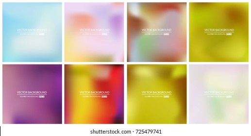 Abstract Creative concept vector multicolored blurred background set. For Web and Mobile Applications, art illustration template design, business infographic and social media, modern decoration.