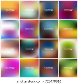 Abstract Creative concept vector multicolored blurred background set. For Web and Mobile Applications, art illustration template design, business infographic and social media, modern decoration.