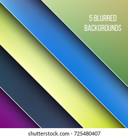 Abstract Creative concept vector multicolored blurred background set. For Web and Mobile Applications, art illustration template design, business infographic and social media, modern decoration.