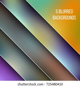 Abstract Creative concept vector multicolored blurred background set. For Web and Mobile Applications, art illustration template design, business infographic and social media, modern decoration.