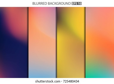 Abstract Creative concept vector multicolored blurred background set. For Web and Mobile Applications, art illustration template design, business infographic and social media, modern decoration.