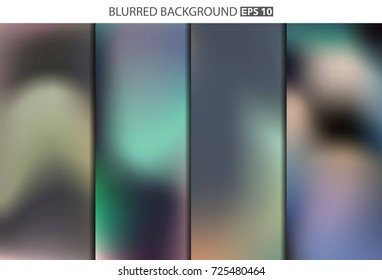 Abstract Creative concept vector multicolored blurred background set. For Web and Mobile Applications, art illustration template design, business infographic and social media, modern decoration.