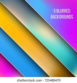 Abstract Creative concept vector multicolored blurred background set. For Web and Mobile Applications, art illustration template design, business infographic and social media, modern decoration.