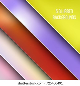 Abstract Creative concept vector multicolored blurred background set. For Web and Mobile Applications, art illustration template design, business infographic and social media, modern decoration.