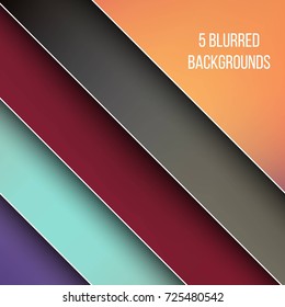 Abstract Creative concept vector multicolored blurred background set. For Web and Mobile Applications, art illustration template design, business infographic and social media, modern decoration.
