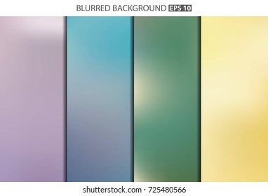 Abstract Creative concept vector multicolored blurred background set. For Web and Mobile Applications, art illustration template design, business infographic and social media, modern decoration.