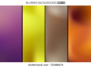 Abstract Creative concept vector multicolored blurred background set. For Web and Mobile Applications, art illustration template design, business infographic and social media, modern decoration.