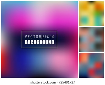 Abstract Creative concept vector multicolored blurred background set. For Web and Mobile Applications, art illustration template design, business infographic and social media, modern decoration.