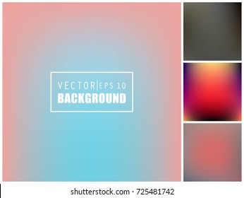 Abstract Creative concept vector multicolored blurred background set. For Web and Mobile Applications, art illustration template design, business infographic and social media, modern decoration.