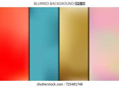 Abstract Creative concept vector multicolored blurred background set. For Web and Mobile Applications, art illustration template design, business infographic and social media, modern decoration.