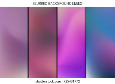 Abstract Creative concept vector multicolored blurred background set. For Web and Mobile Applications, art illustration template design, business infographic and social media, modern decoration.