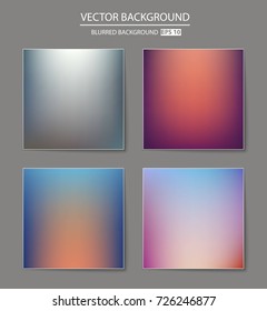 Abstract Creative concept vector multicolored blurred background set. For Web and Mobile Applications, art illustration template design, business infographic and social media, modern decoration.