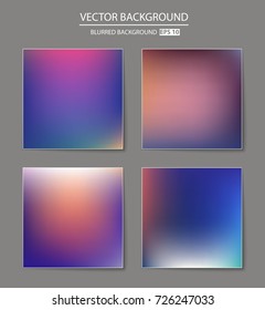 Abstract Creative concept vector multicolored blurred background set. For Web and Mobile Applications, art illustration template design, business infographic and social media, modern decoration.