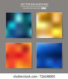 Abstract Creative concept vector multicolored blurred background set. For Web and Mobile Applications, art illustration template design, business infographic and social media, modern decoration.