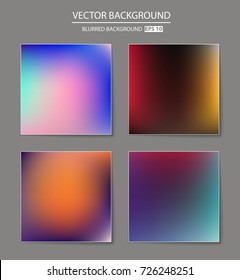 Abstract Creative concept vector multicolored blurred background set. For Web and Mobile Applications, art illustration template design, business infographic and social media, modern decoration.
