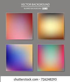 Abstract Creative concept vector multicolored blurred background set. For Web and Mobile Applications, art illustration template design, business infographic and social media, modern decoration.