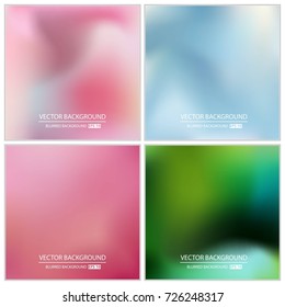 Abstract Creative concept vector multicolored blurred background set. For Web and Mobile Applications, art illustration template design, business infographic and social media, modern decoration.