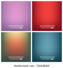 Abstract Creative concept vector multicolored blurred background set. For Web and Mobile Applications, art illustration template design, business infographic and social media, modern decoration.