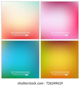 Abstract Creative concept vector multicolored blurred background set. For Web and Mobile Applications, art illustration template design, business infographic and social media, modern decoration.