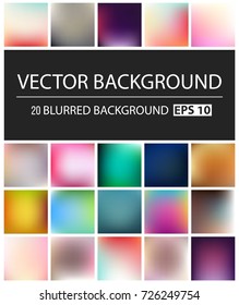 Abstract Creative concept vector multicolored blurred background set. For Web and Mobile Applications, art illustration template design, business infographic and social media, modern decoration.
