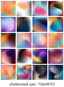 Abstract Creative concept vector multicolored blurred background set. For Web and Mobile Applications, art illustration template design, business infographic and social media, modern decoration.