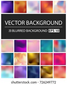 Abstract Creative concept vector multicolored blurred background set. For Web and Mobile Applications, art illustration template design, business infographic and social media, modern decoration.
