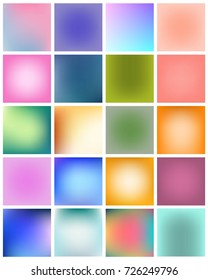 Abstract Creative concept vector multicolored blurred background set. For Web and Mobile Applications, art illustration template design, business infographic and social media, modern decoration.