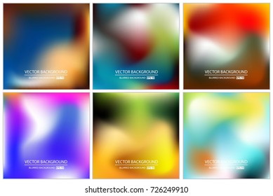 Abstract Creative concept vector multicolored blurred background set. For Web and Mobile Applications, art illustration template design, business infographic and social media, modern decoration.