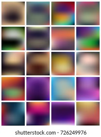 Abstract Creative concept vector multicolored blurred background set. For Web and Mobile Applications, art illustration template design, business infographic and social media, modern decoration.