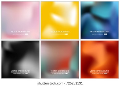 Abstract Creative concept vector multicolored blurred background set. For Web and Mobile Applications, art illustration template design, business infographic and social media, modern decoration.