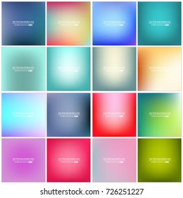 Abstract Creative concept vector multicolored blurred background set. For Web and Mobile Applications, art illustration template design, business infographic and social media, modern decoration.