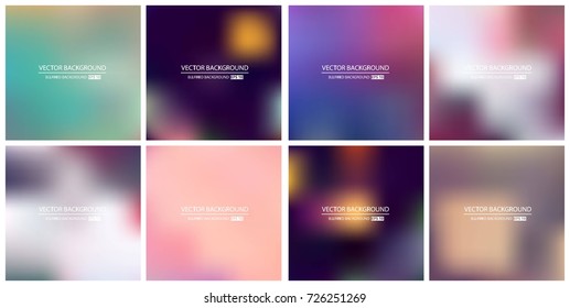 Abstract Creative concept vector multicolored blurred background set. For Web and Mobile Applications, art illustration template design, business infographic and social media, modern decoration.