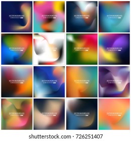 Abstract Creative concept vector multicolored blurred background set. For Web and Mobile Applications, art illustration template design, business infographic and social media, modern decoration.