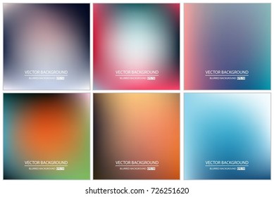 Abstract Creative concept vector multicolored blurred background set. For Web and Mobile Applications, art illustration template design, business infographic and social media, modern decoration.