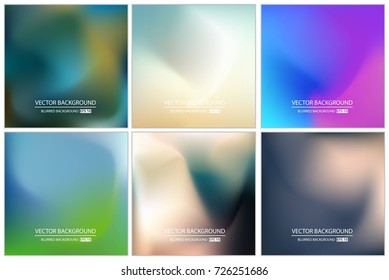 Abstract Creative concept vector multicolored blurred background set. For Web and Mobile Applications, art illustration template design, business infographic and social media, modern decoration.