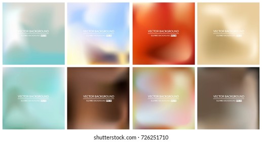 Abstract Creative concept vector multicolored blurred background set. For Web and Mobile Applications, art illustration template design, business infographic and social media, modern decoration.