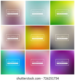 Abstract Creative concept vector multicolored blurred background set. For Web and Mobile Applications, art illustration template design, business infographic and social media, modern decoration.