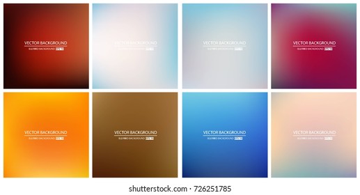 Abstract Creative concept vector multicolored blurred background set. For Web and Mobile Applications, art illustration template design, business infographic and social media, modern decoration.