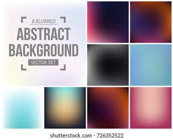 Abstract Creative concept vector multicolored blurred background set. For Web and Mobile Applications, art illustration template design, business infographic and social media, modern decoration.
