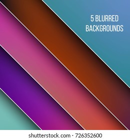 Abstract Creative concept vector multicolored blurred background set. For Web and Mobile Applications, art illustration template design, business infographic and social media, modern decoration.