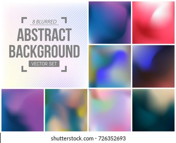 Abstract Creative concept vector multicolored blurred background set. For Web and Mobile Applications, art illustration template design, business infographic and social media, modern decoration.