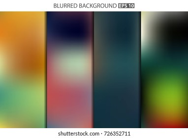 Abstract Creative concept vector multicolored blurred background set. For Web and Mobile Applications, art illustration template design, business infographic and social media, modern decoration.