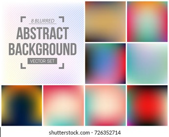 Abstract Creative concept vector multicolored blurred background set. For Web and Mobile Applications, art illustration template design, business infographic and social media, modern decoration.