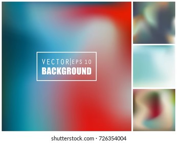Abstract Creative concept vector multicolored blurred background set. For Web and Mobile Applications, art illustration template design, business infographic and social media, modern decoration.