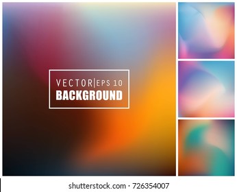Abstract Creative concept vector multicolored blurred background set. For Web and Mobile Applications, art illustration template design, business infographic and social media, modern decoration.